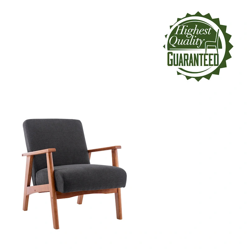 Porthos Home Sena Accent Chair With Wooden Legs & Suede Upholstery
