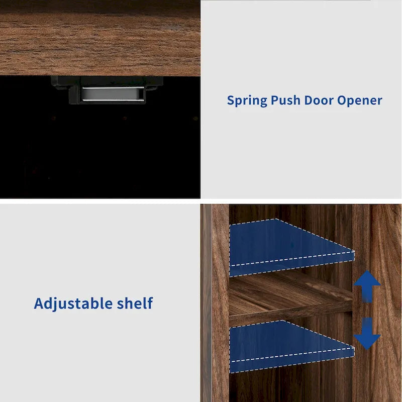 Moasis Farmhouse End Table with Charging Station, End Table with Power Outlets and USB Ports