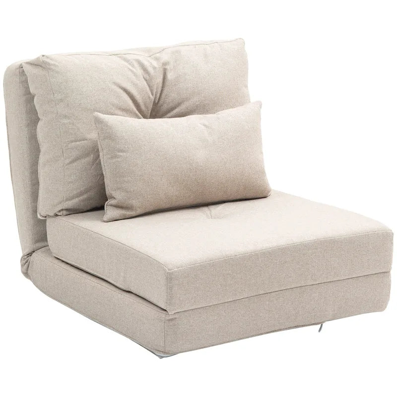 HOMCOM Convertible Flip Folding Upholstered Chair, Floor Lazy Sofa Bed