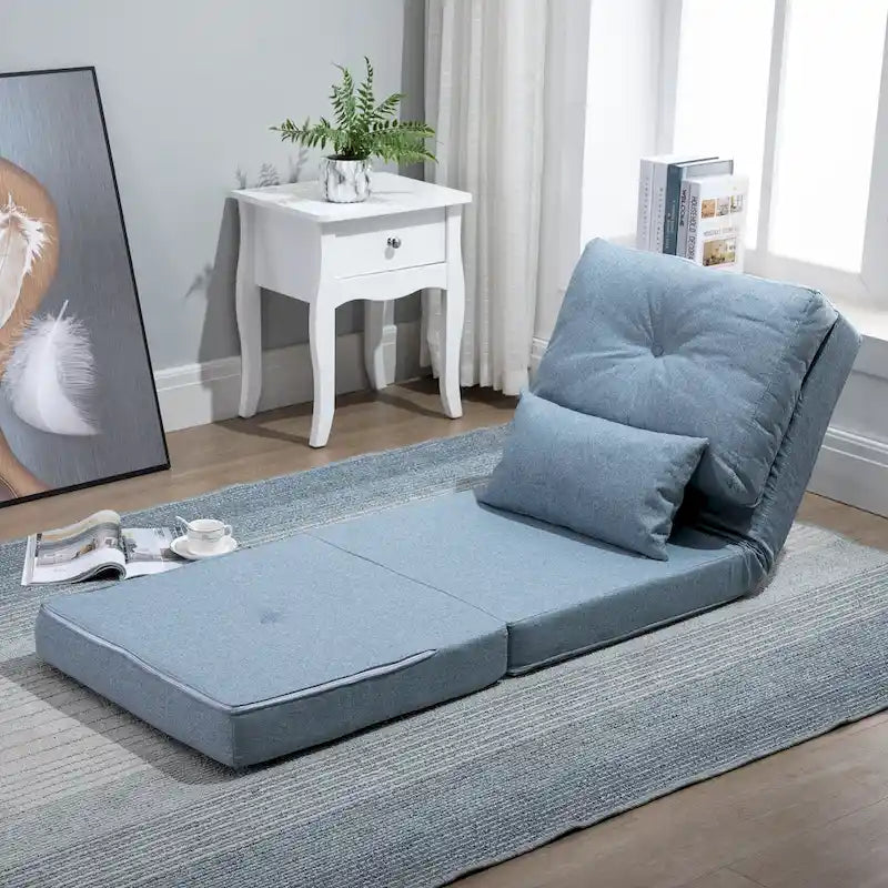 HOMCOM Convertible Flip Folding Upholstered Chair, Floor Lazy Sofa Bed