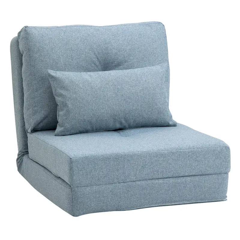 HOMCOM Convertible Flip Folding Upholstered Chair, Floor Lazy Sofa Bed