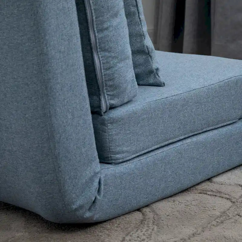 HOMCOM Convertible Flip Folding Upholstered Chair, Floor Lazy Sofa Bed