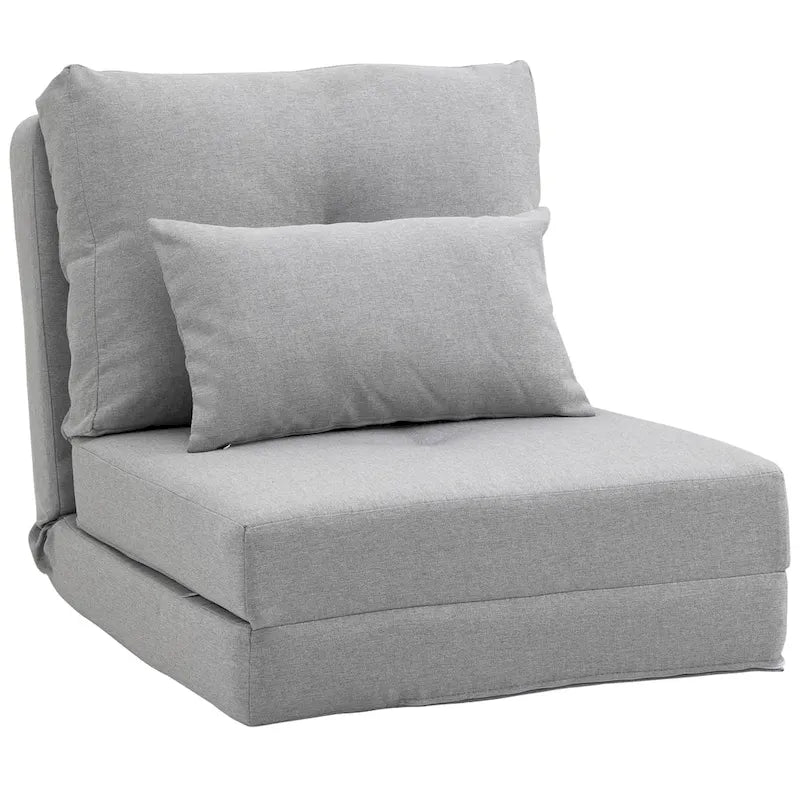HOMCOM Convertible Flip Folding Upholstered Chair, Floor Lazy Sofa Bed