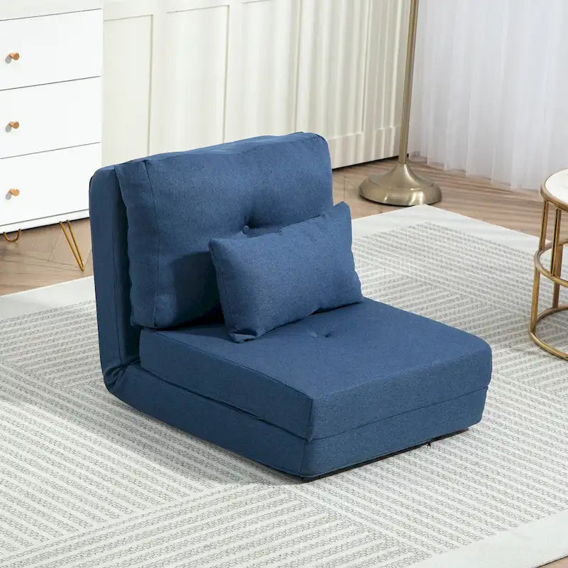 HOMCOM Convertible Flip Folding Upholstered Chair, Floor Lazy Sofa Bed