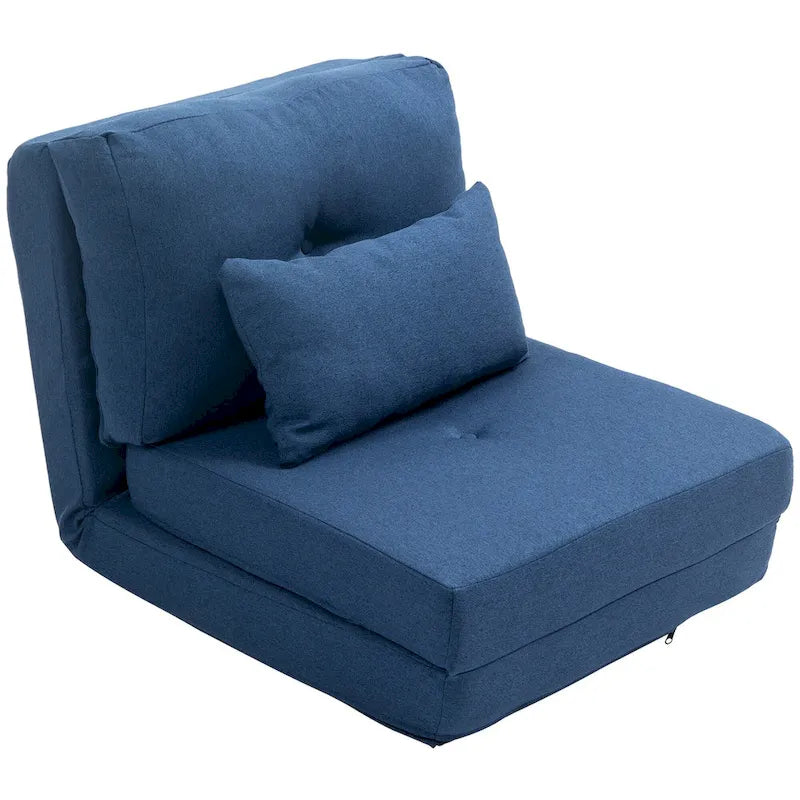 HOMCOM Convertible Flip Folding Upholstered Chair, Floor Lazy Sofa Bed