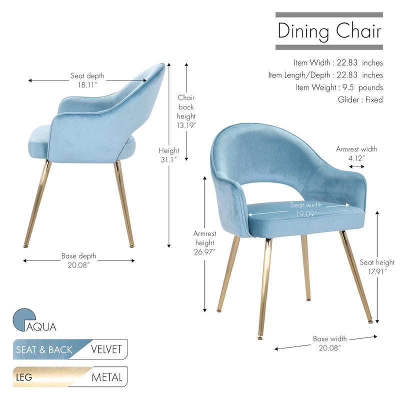 Porthos Home Fifer Velvet Dining Chair