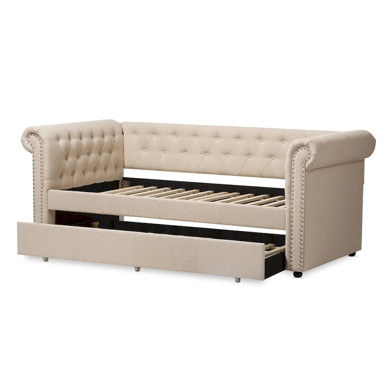 Taylor & Olive Cattail Upholstered Trundle Daybed