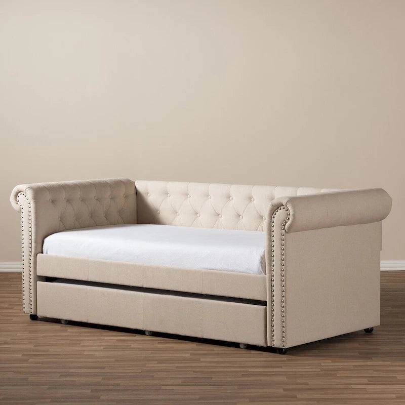 Taylor & Olive Cattail Upholstered Trundle Daybed