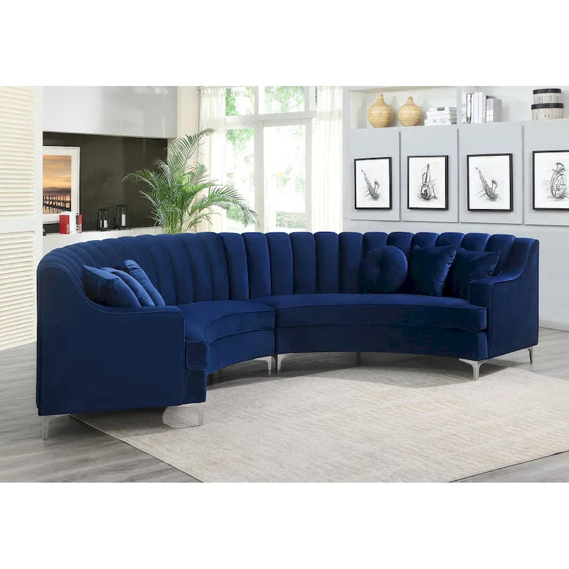 Round Circle Couch Symmetrical Modular Curved Velvet Sectional Sofa