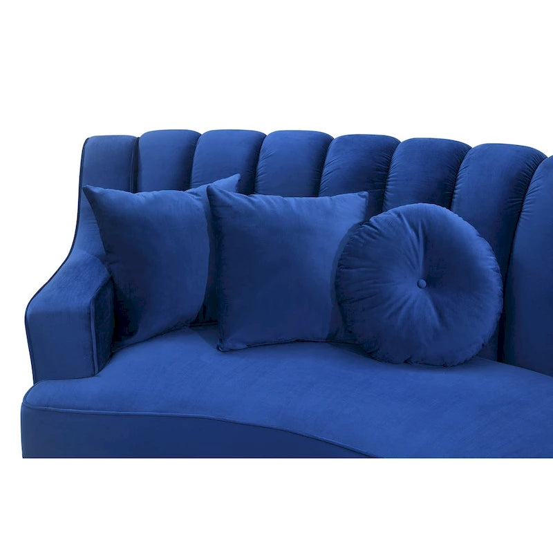 Round Circle Couch Symmetrical Modular Curved Velvet Sectional Sofa