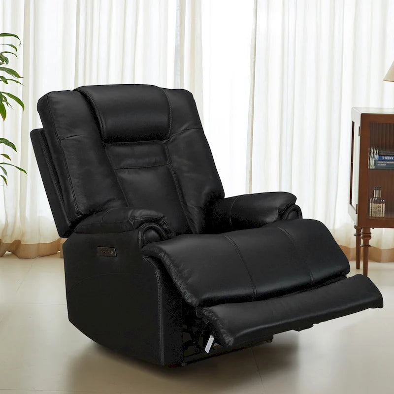 Genuine Top Grain Adjustable Headrest Extendable Footrest Zero Gravity Reclin Power Recliner