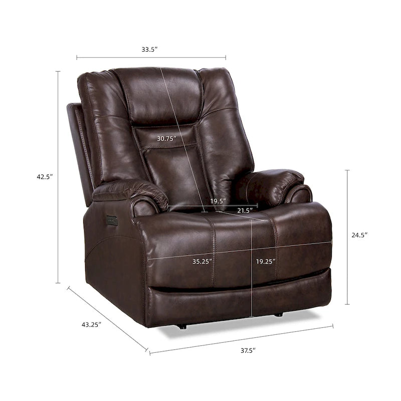 Genuine Top Grain Adjustable Headrest Extendable Footrest Zero Gravity Reclin Power Recliner