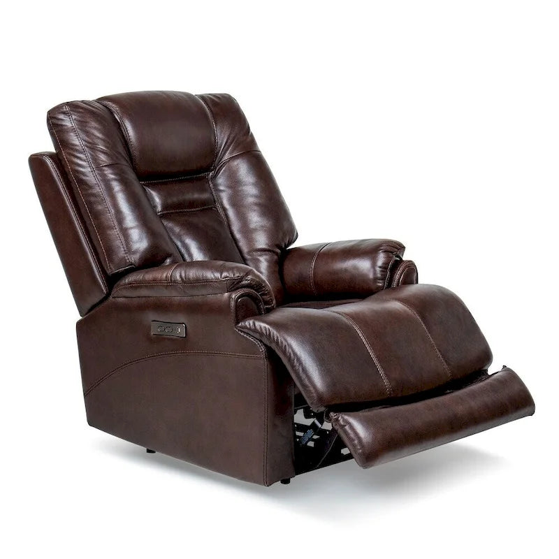 Genuine Top Grain Adjustable Headrest Extendable Footrest Zero Gravity Reclin Power Recliner