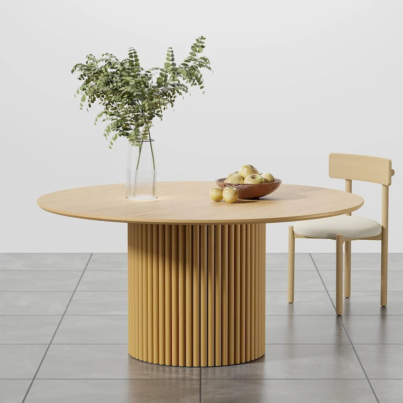 Wooakway Solid Wood 60 Round Dining Table for 6 People Nordic style - 60*30
