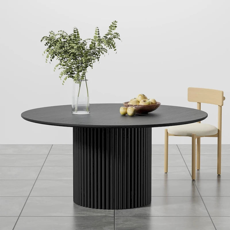 Wooakway Solid Wood 60 Round Dining Table for 6 People Nordic style - 60*30