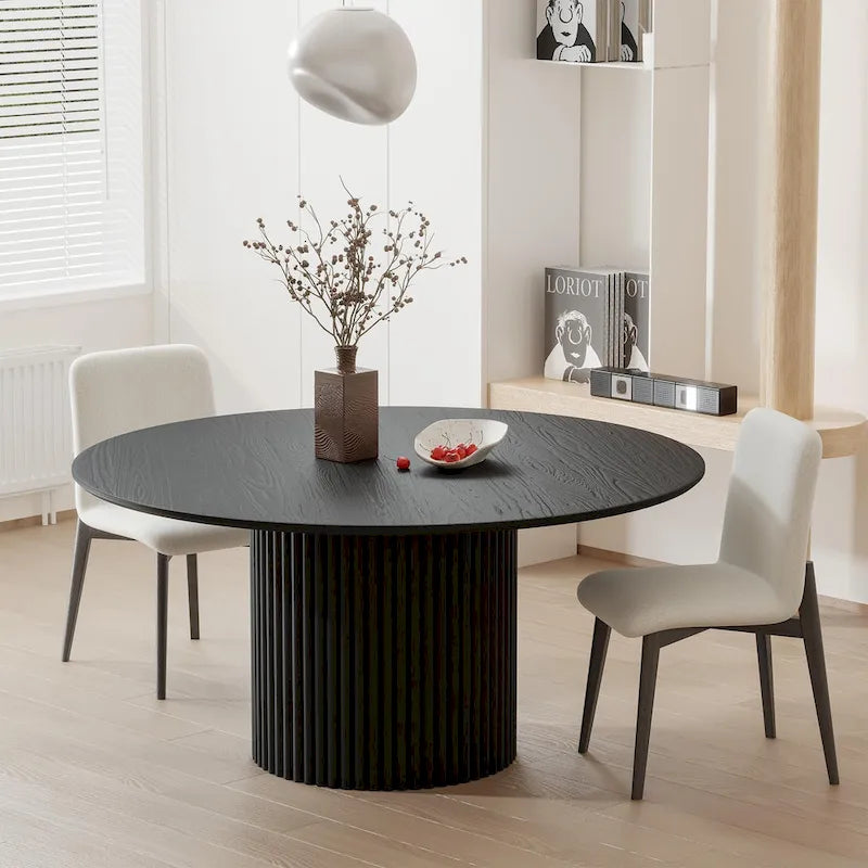 Wooakway Solid Wood 60 Round Dining Table for 6 People Nordic style - 60*30
