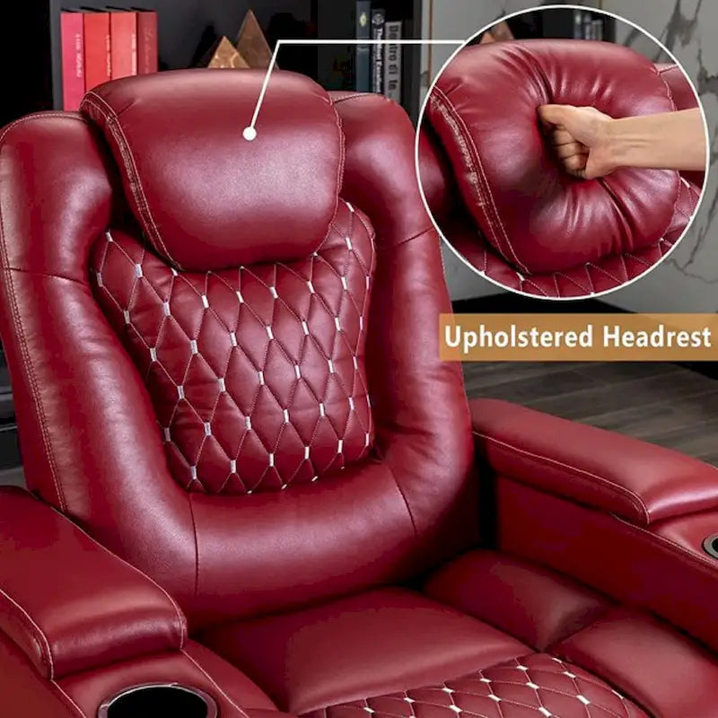 Electric Home Theater Overstuffed Single Reclining Sofa with Hidden Arm Storage