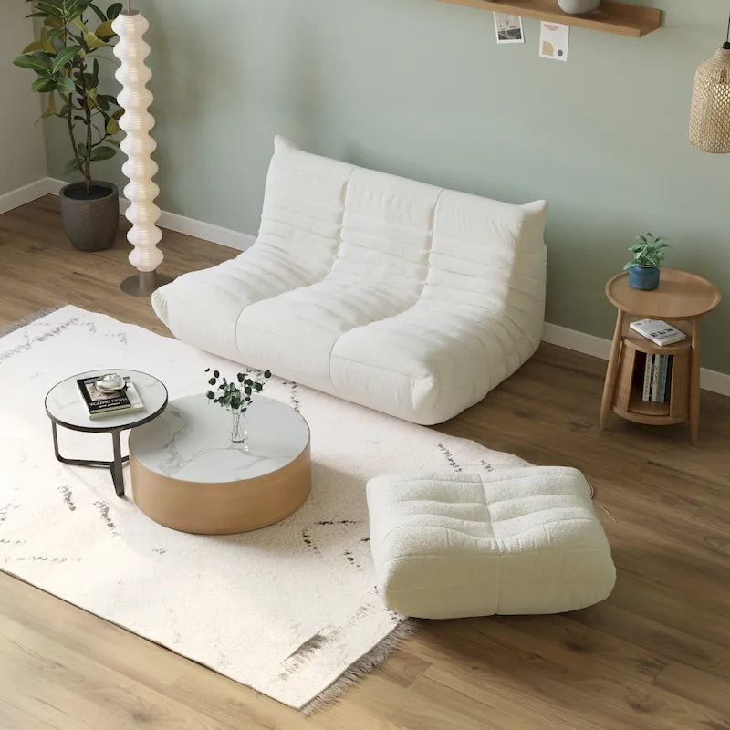 Memory Foam Floor Chair, Comfortable Back Support Lazy Sofa, Comfy for Reading Game Meditating,Teddy Fabric