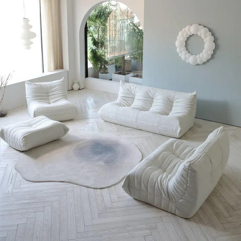 Memory Foam Floor Chair, Comfortable Back Support Lazy Sofa, Comfy for Reading Game Meditating,Teddy Fabric