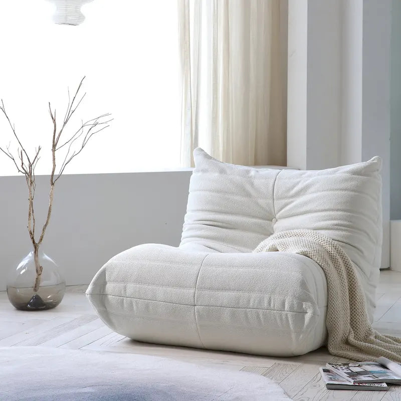 Memory Foam Floor Chair, Comfortable Back Support Lazy Sofa, Comfy for Reading Game Meditating,Teddy Fabric