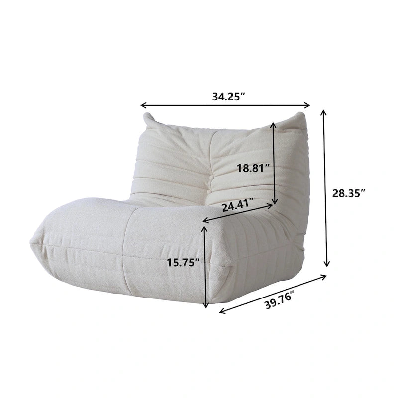 Memory Foam Floor Chair, Comfortable Back Support Lazy Sofa, Comfy for Reading Game Meditating,Teddy Fabric