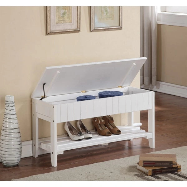 The Gray Barn Waggoner Solid Wood Shoe Bench with Storage