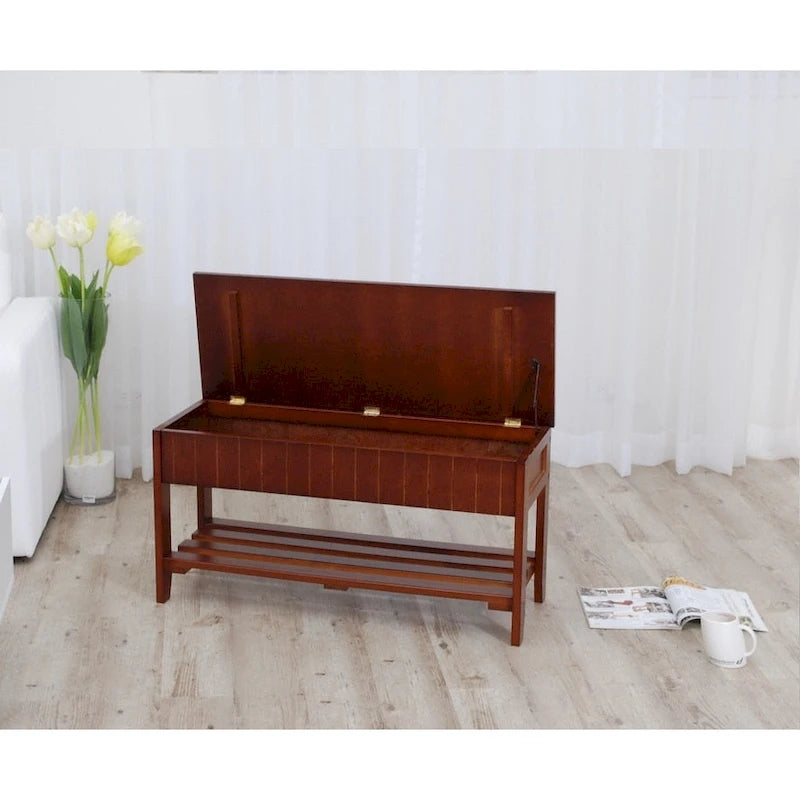 The Gray Barn Waggoner Solid Wood Shoe Bench with Storage