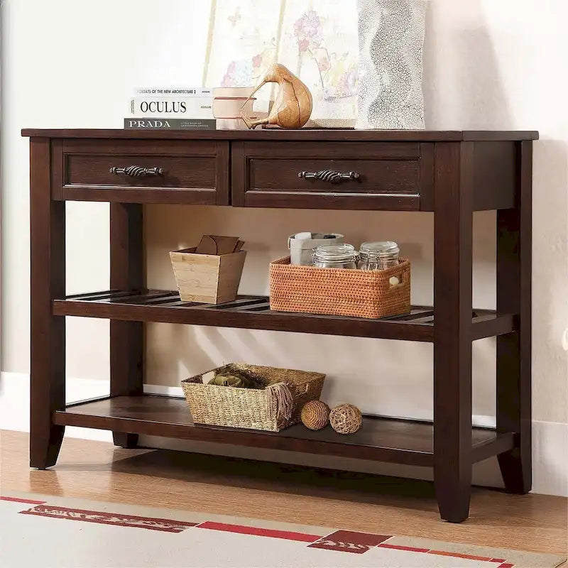 Mid-Century Style 42 Solid Wood Buffet Sideboard