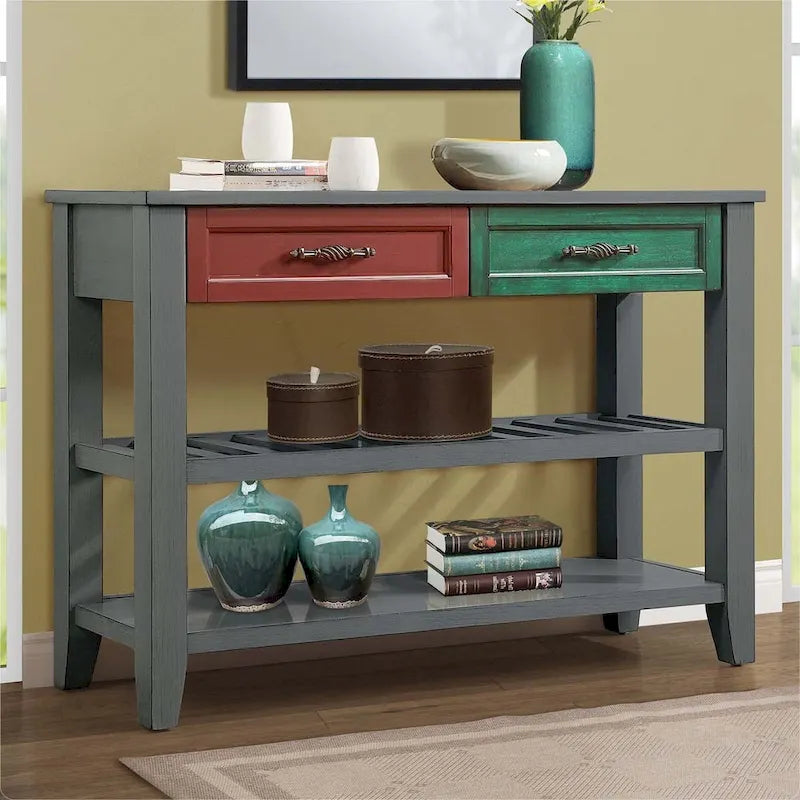 Mid-Century Style 42 Solid Wood Buffet Sideboard