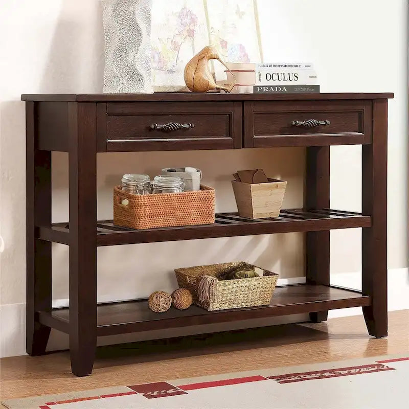 Mid-Century Style 42 Solid Wood Buffet Sideboard