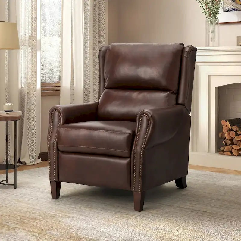 Alicia 32.68 Wide Genuine Leather Manual Recliner
