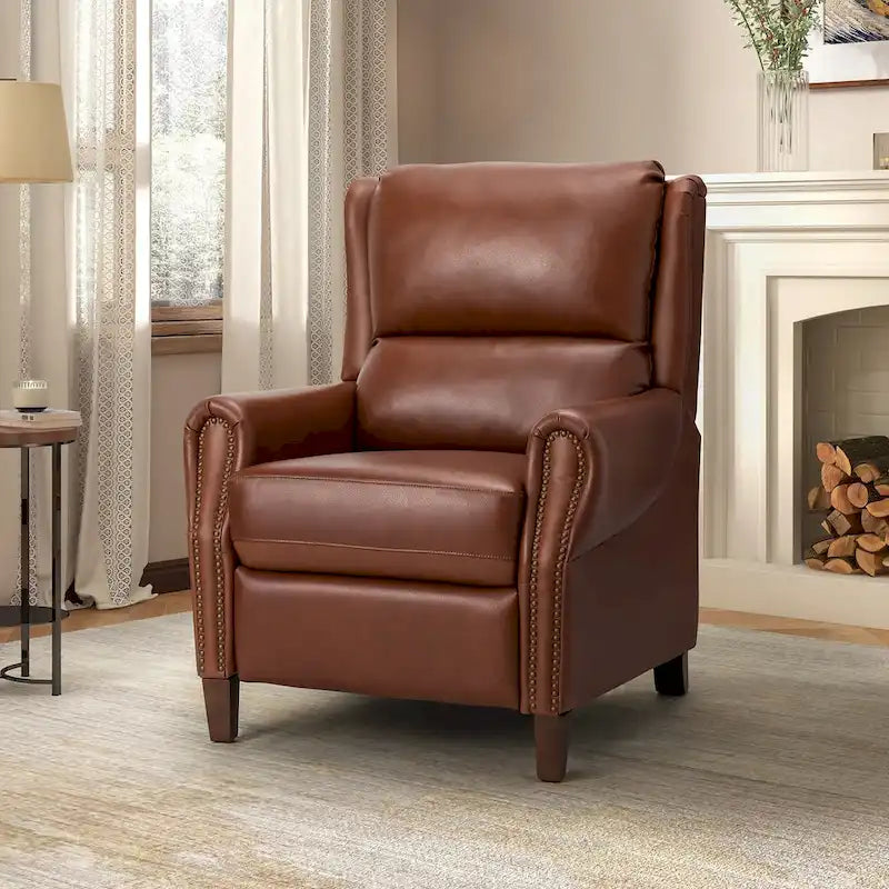 Alicia 32.68 Wide Genuine Leather Manual Recliner