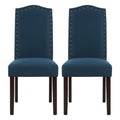 Fabric Upholstered Nailhead Trim Parson Dining Chairs Set of 2