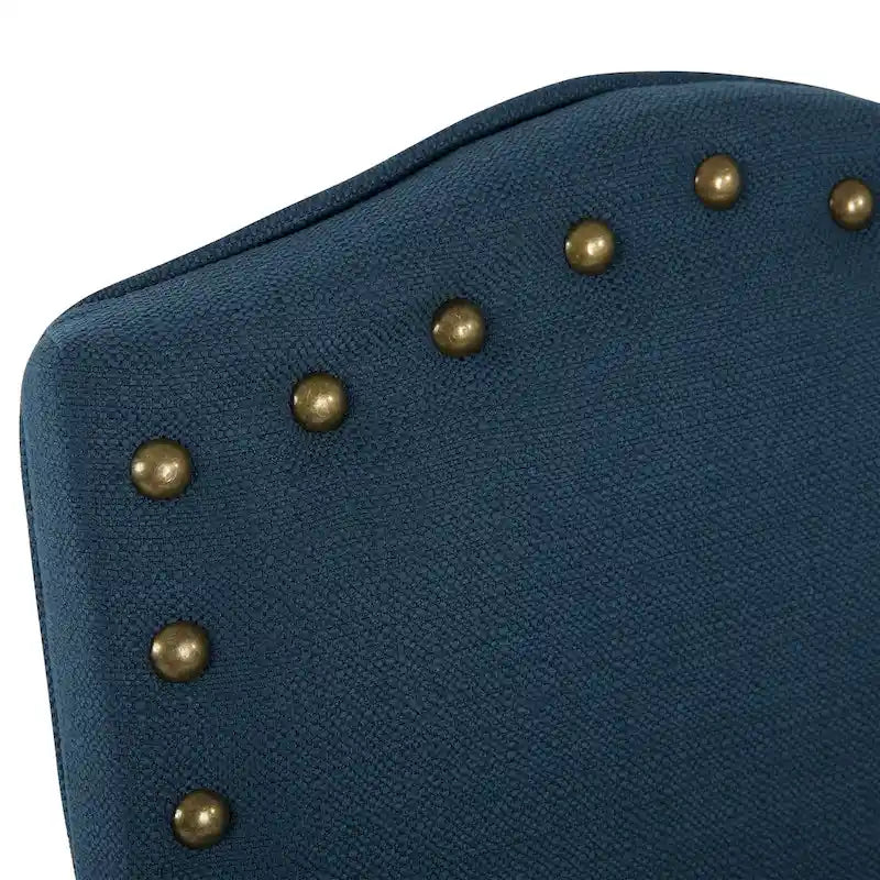 Fabric Upholstered Nailhead Trim Parson Dining Chairs Set of 2