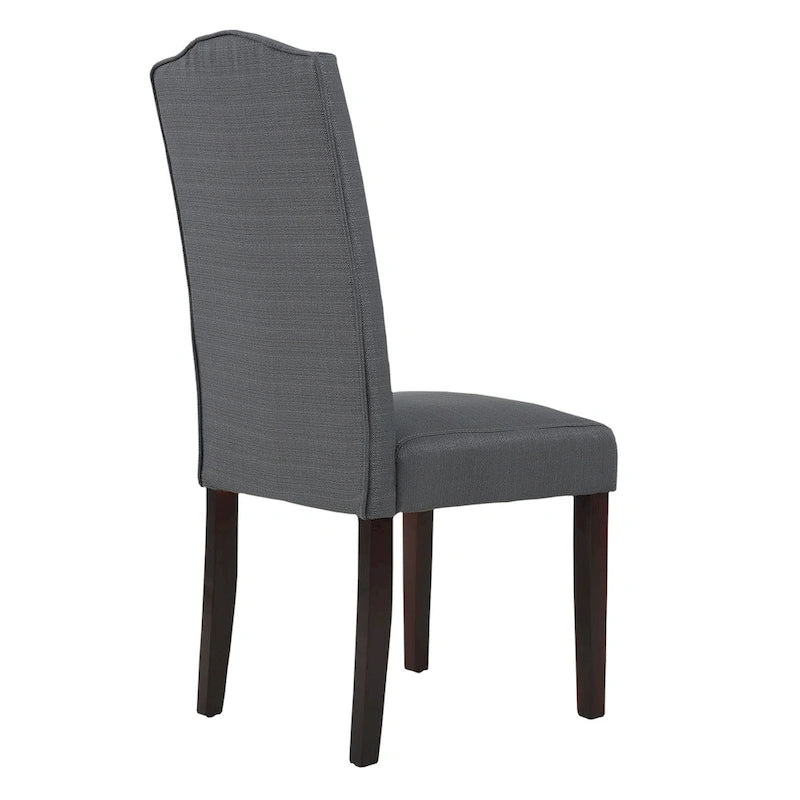 Fabric Upholstered Nailhead Trim Parson Dining Chairs Set of 2