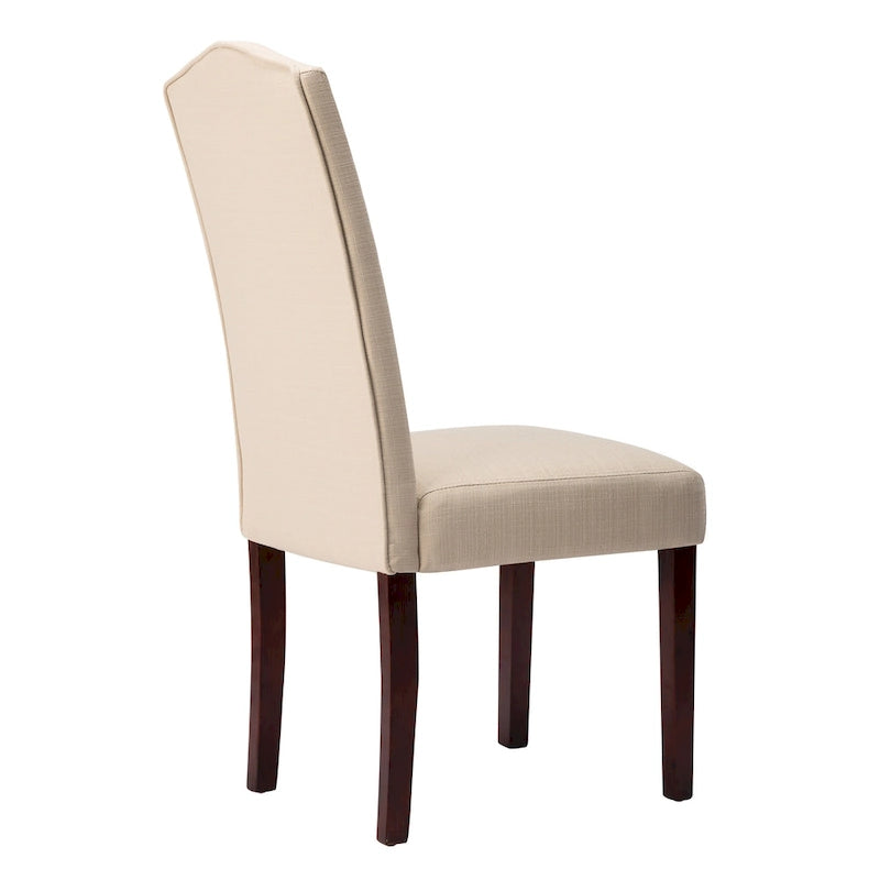 Fabric Upholstered Nailhead Trim Parson Dining Chairs Set of 2