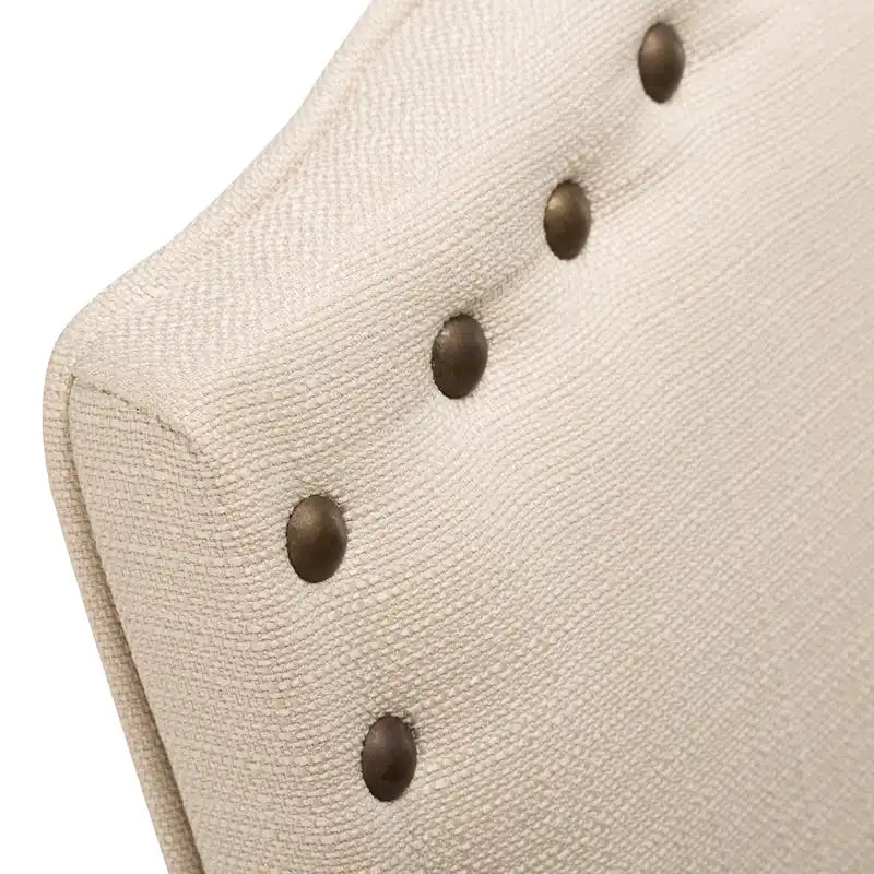 Fabric Upholstered Nailhead Trim Parson Dining Chairs Set of 2