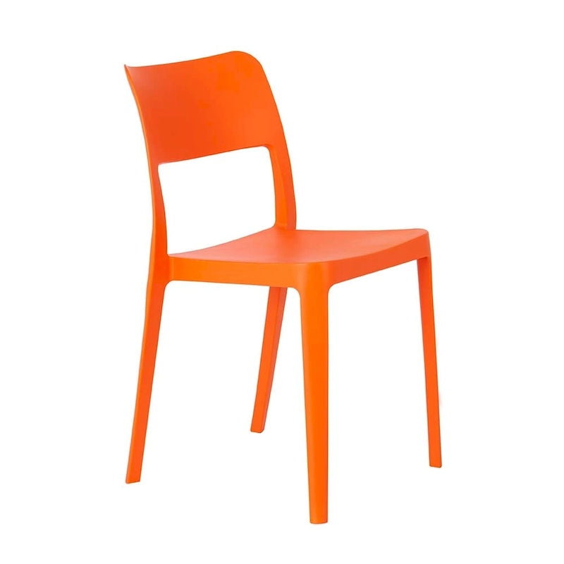 La Vie Resin Stackable All Weather Armless Chair, Set of 2