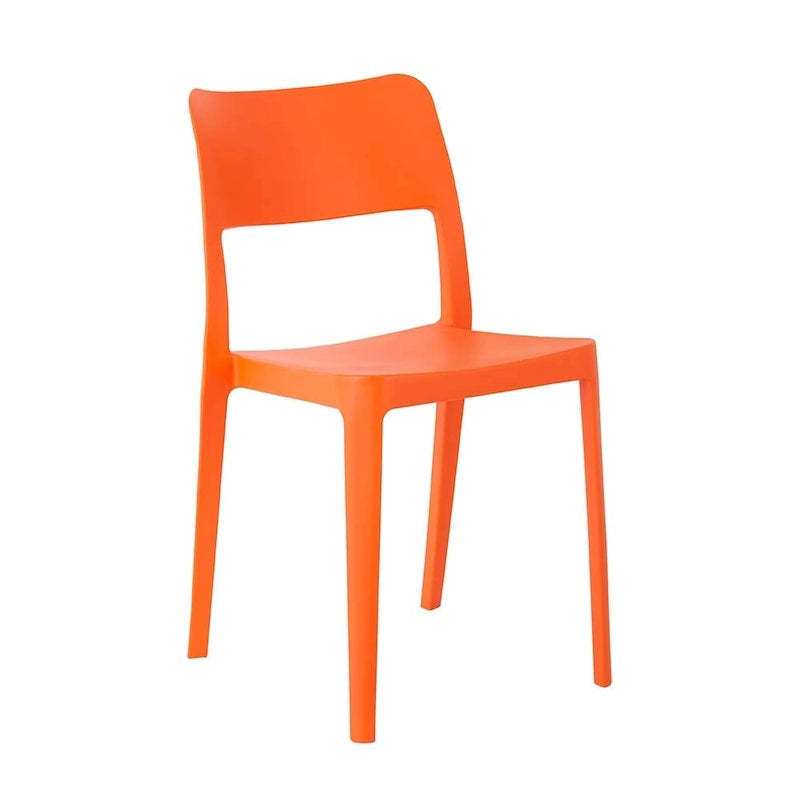 La Vie Resin Stackable All Weather Armless Chair, Set of 2