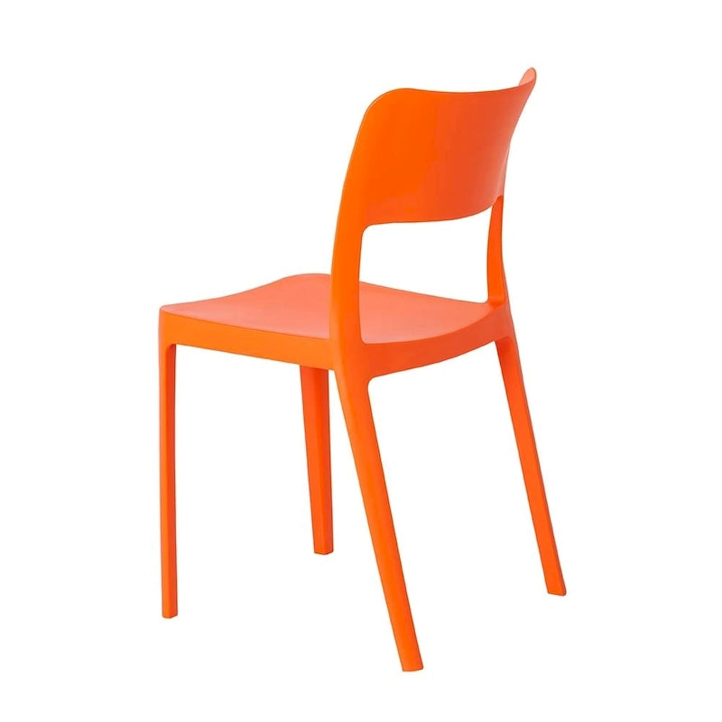 La Vie Resin Stackable All Weather Armless Chair, Set of 2