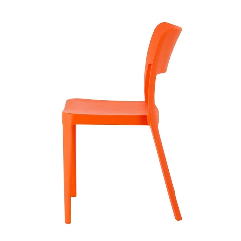 La Vie Resin Stackable All Weather Armless Chair, Set of 2