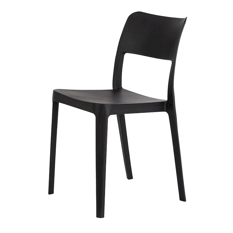 La Vie Resin Stackable All Weather Armless Chair, Set of 2