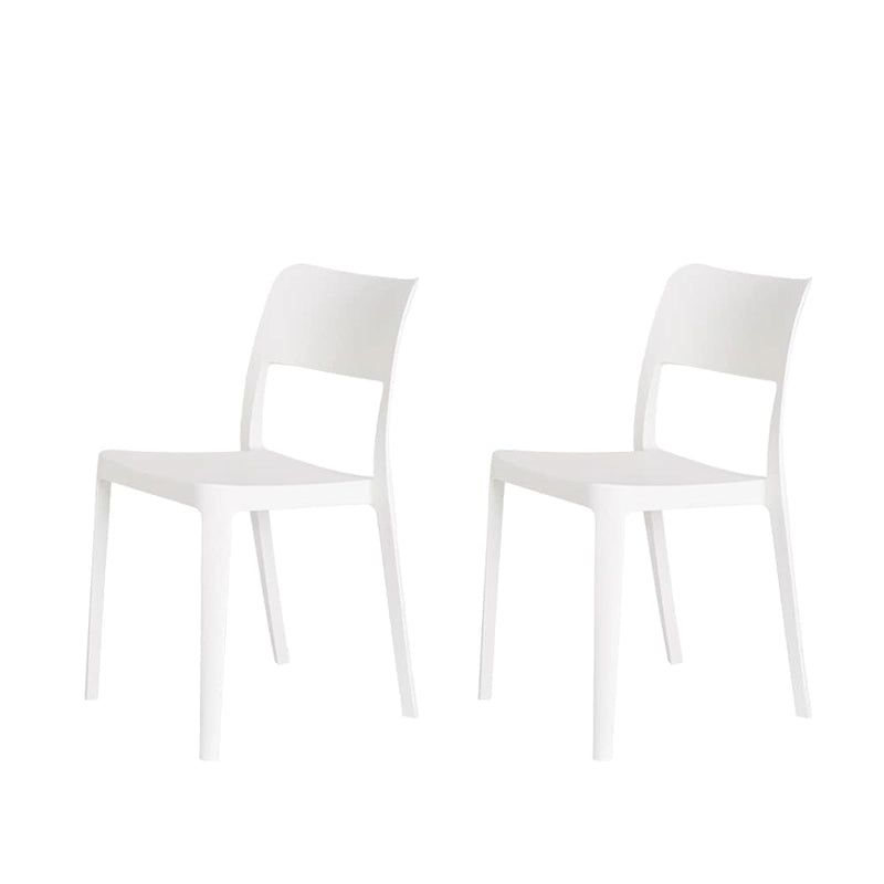 La Vie Resin Stackable All Weather Armless Chair, Set of 2