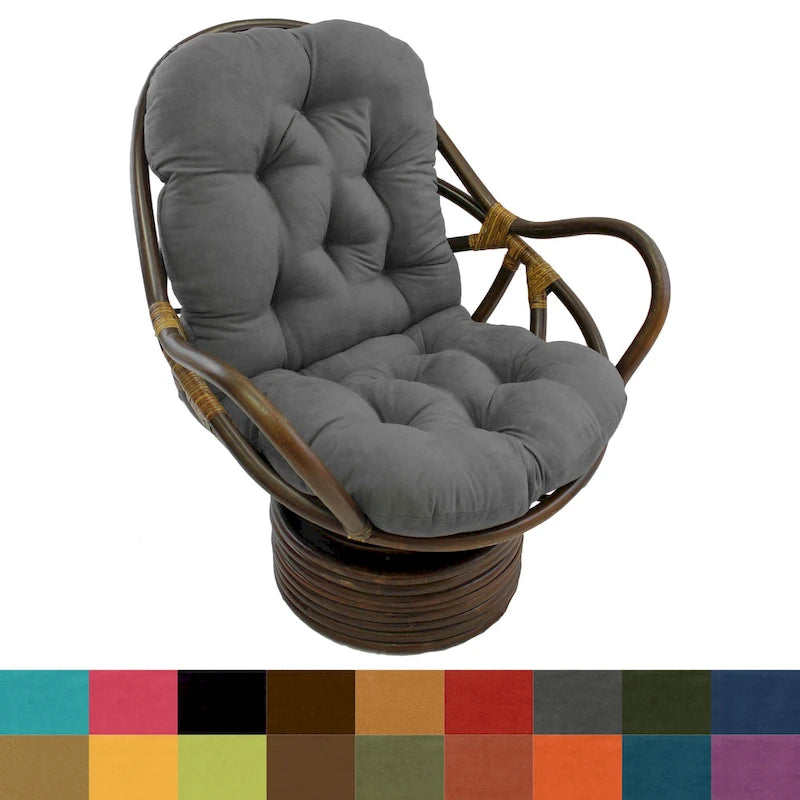 Bali Rattan Swivel Rocker with Microsuede Cushion