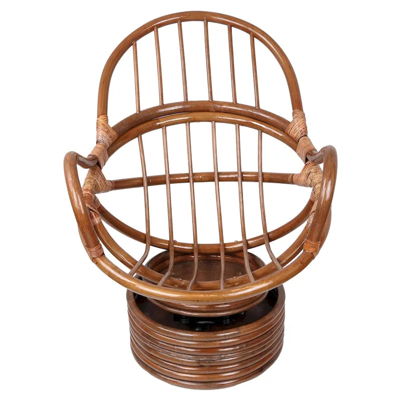 Bali Rattan Swivel Rocker with Microsuede Cushion
