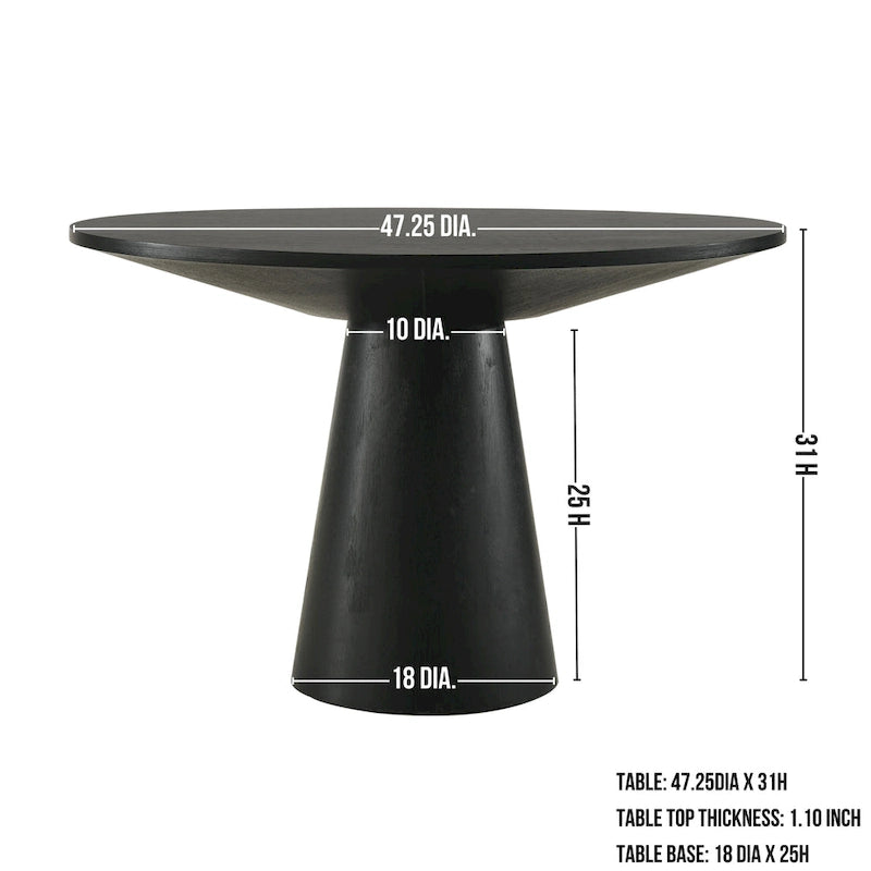 Roundhill Furniture Rocco 48 Pedestal Dining Table