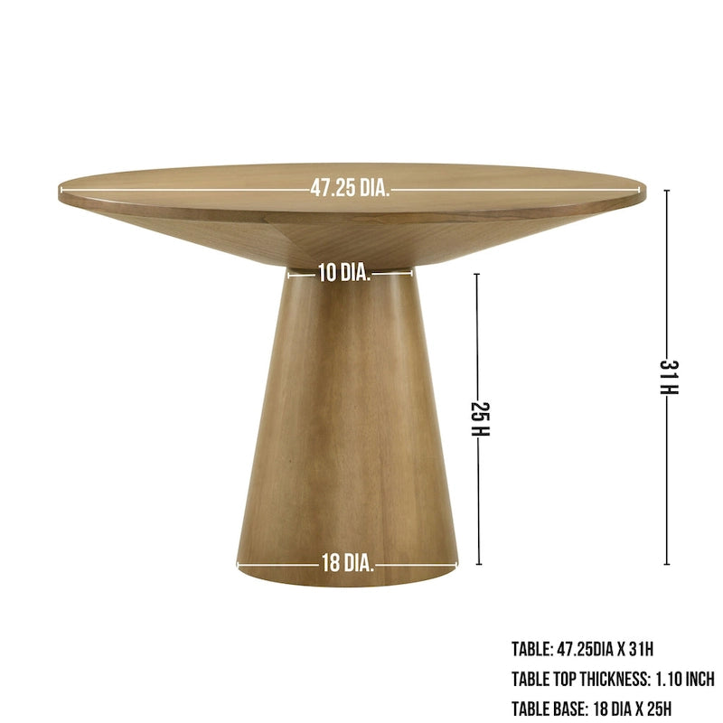 Roundhill Furniture Rocco 48 Pedestal Dining Table