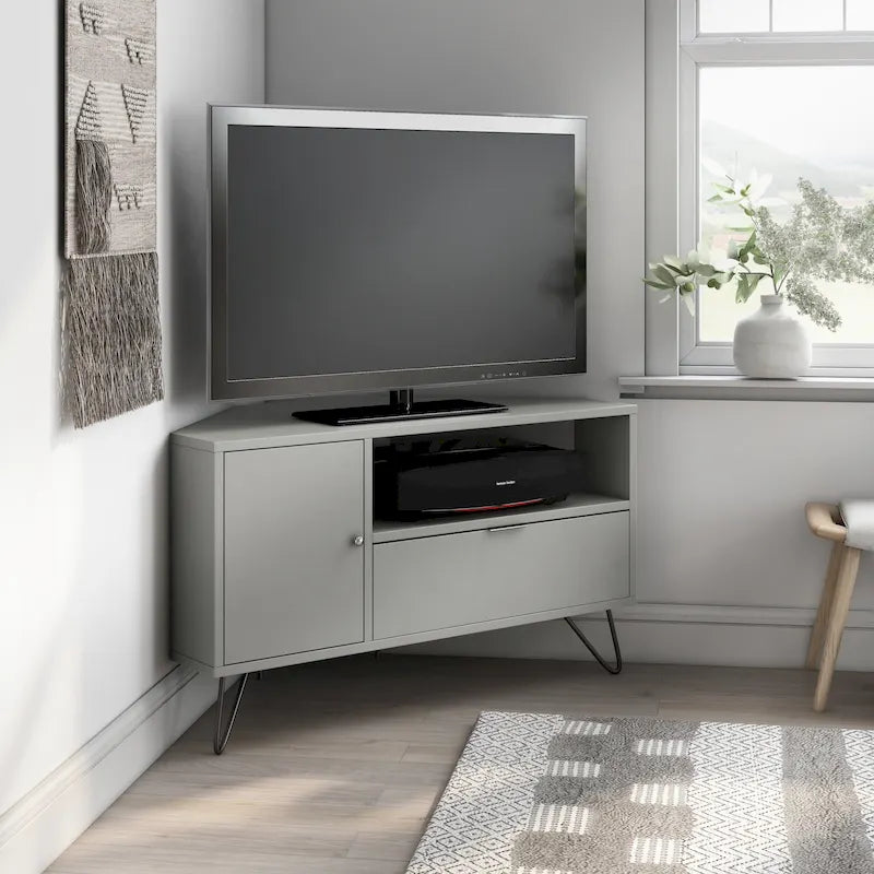 Talley Mid-Century Modern 41-inch 1-Open Shelf Corner TV Console by Furniture of America