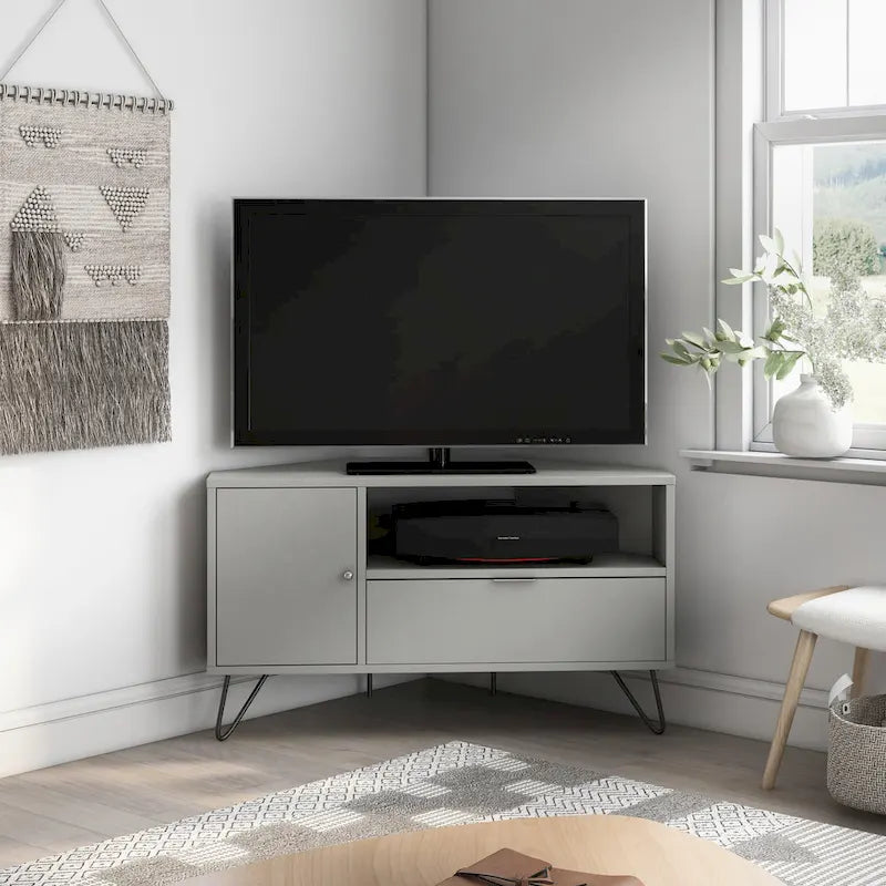 Talley Mid-Century Modern 41-inch 1-Open Shelf Corner TV Console by Furniture of America
