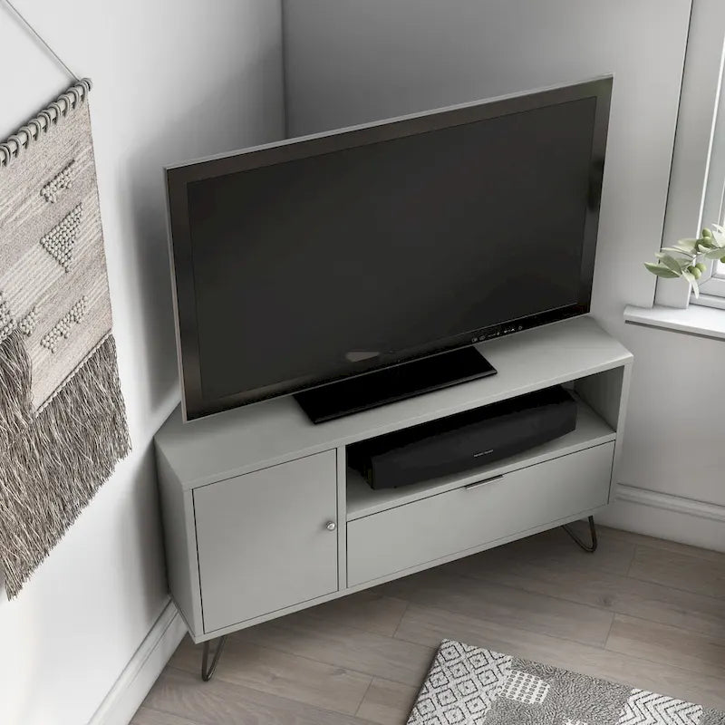 Talley Mid-Century Modern 41-inch 1-Open Shelf Corner TV Console by Furniture of America